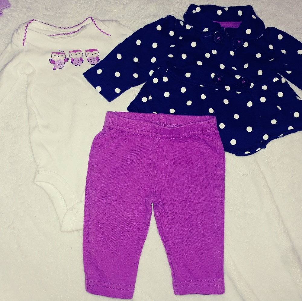2 carters and 1 old navy baby sets